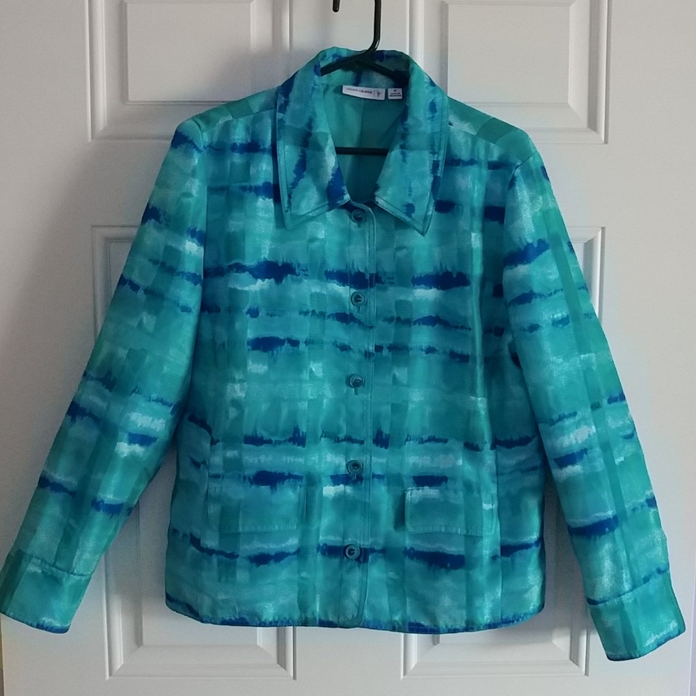 LAST CHANCE!! Beautiful Blue-Green Lined Blazer Jacket
